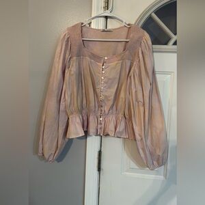 NWT ACID WASHED BELL SLEEVES TOP